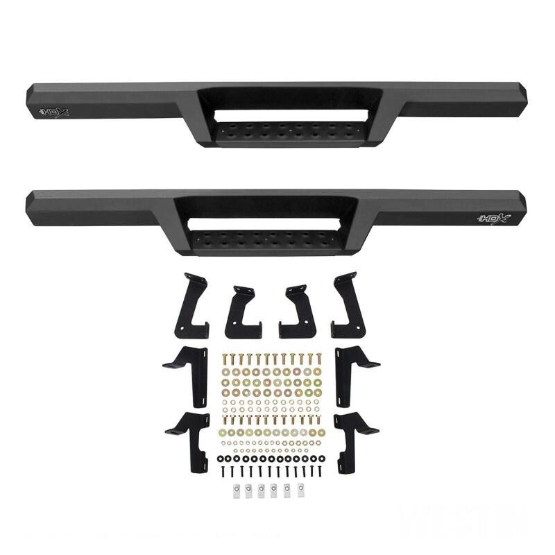 Westin Heavy Duty Textured Black Drop Nerf Step Bars: Jeep Wrangler 2018-2024
