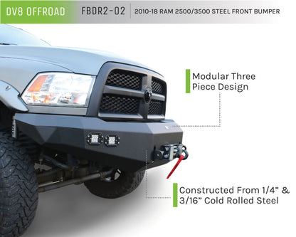 DV8 Offroad Front Bumper: Dodge Ram 2500 (2010-2018) / Ram 3500 (2010-2018)