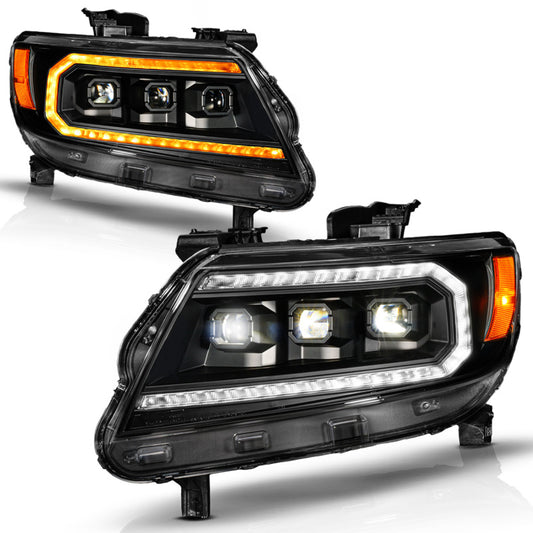 ANZO LED DRL Projector Headlight w/ Sequential Light Bar | Chevy Colorado (15-22) (111634)