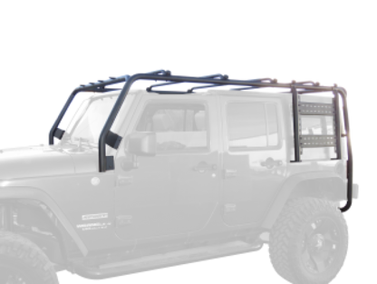 Body Armor 4x4 Powder Coated Roof Rack Crossbars and Rails: Jeep Wrangler (07-18)