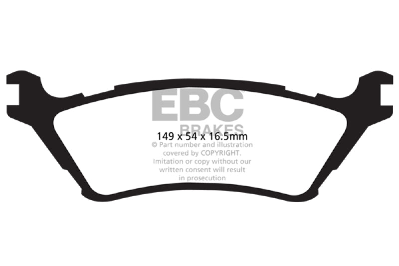 EBC Yellowstuff Rear Brake Pads | 15+ Ford F150 2.7 Twin Turbo (2WD)