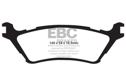 EBC Yellowstuff Rear Brake Pads | 15+ Ford F150 2.7 Twin Turbo (2WD)