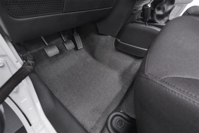 BedRug Front 3pc BedTred Floor Kit: Jeep Wrangler 2007-2010 w/ Heat Shields