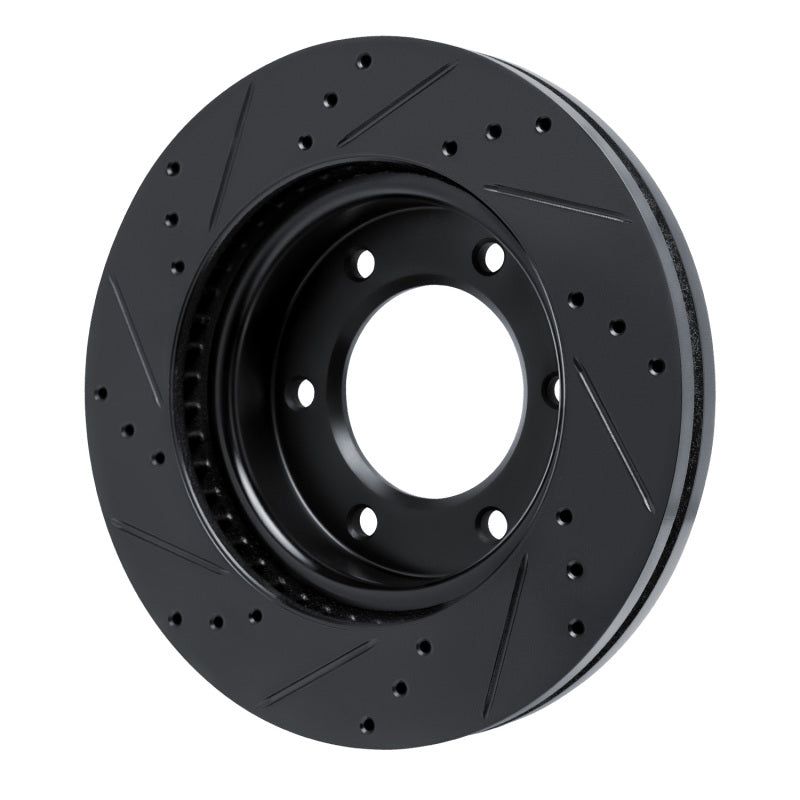 R1 Front Right Drilled & Slotted Black Brake Rotor | Ford Bronco / Ranger (19-26) (ECB-54275R)