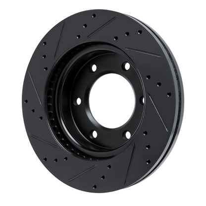 R1 Front Right Drilled & Slotted Black Brake Rotor | Ford Bronco / Ranger (19-26) (ECB-54275R)