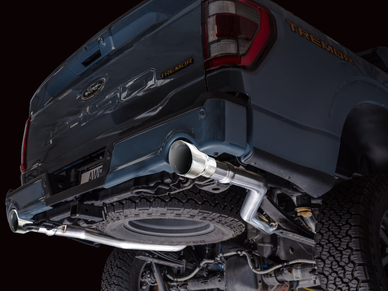 AWE Tuning 2021+ Ford F-150 Tremor Catback w/ Bumper Cutouts & Chrome Silver Tips | Ford F-150 (21-23) (3020-32402)