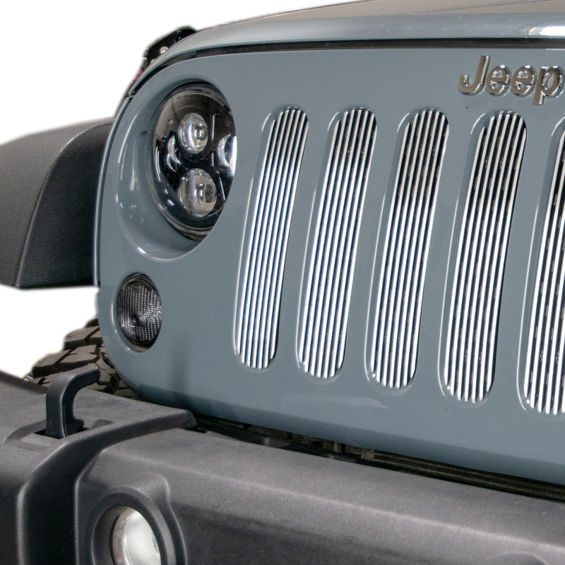 DV8 Offroad Polished Grille Inserts: Jeep Wrangler (2007-2017) / Wrangler JK 2018