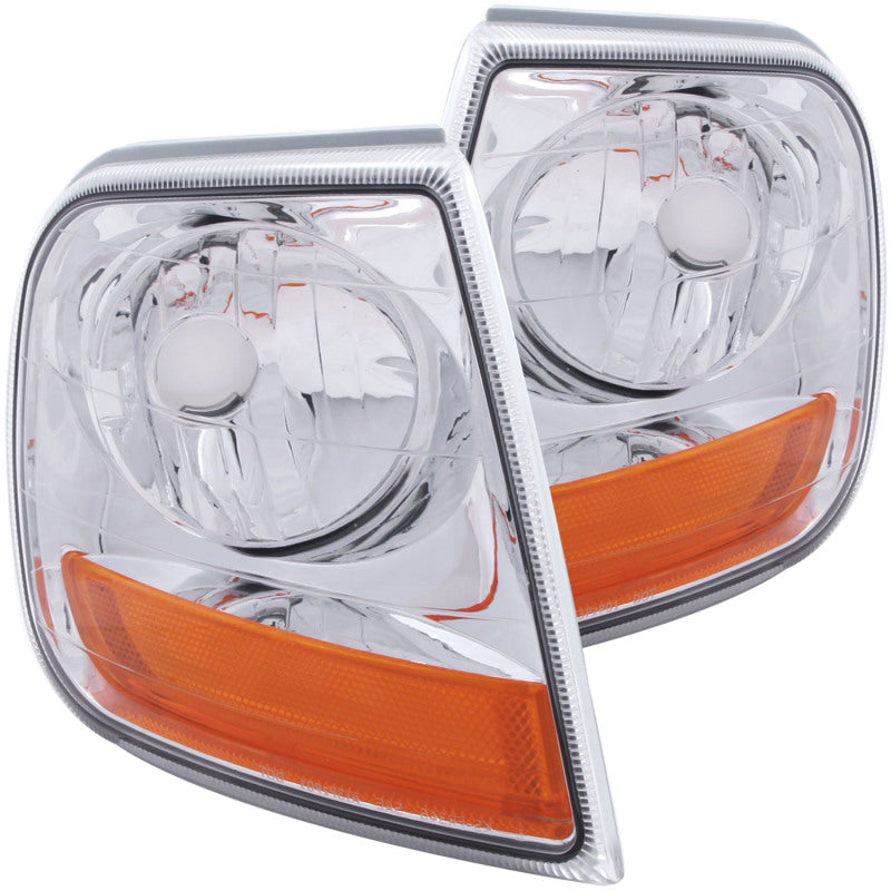 ANZO Harley-Davidson Style Chrome Corner Lights w/ Amber Reflector | Ford F-150 (97-03) (521026)