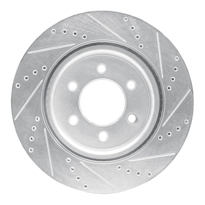 R1 21-25 Ford F-150 4WD Front Left Drilled & Slotted Silver Brake Rotor | Ford F-150 (21-25) (631-54287L)