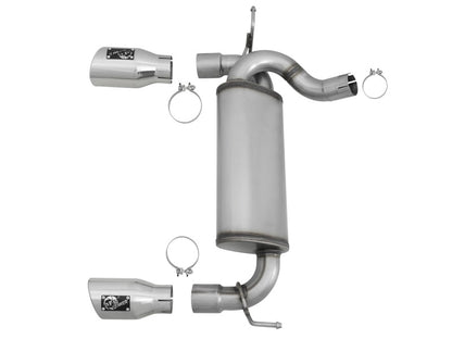 aFe Rebel Series 2.5" Axle-Back Exhaust System Polished Tips (REAR): Jeep Wrangler JK 2007-2018 3.8/3.6L