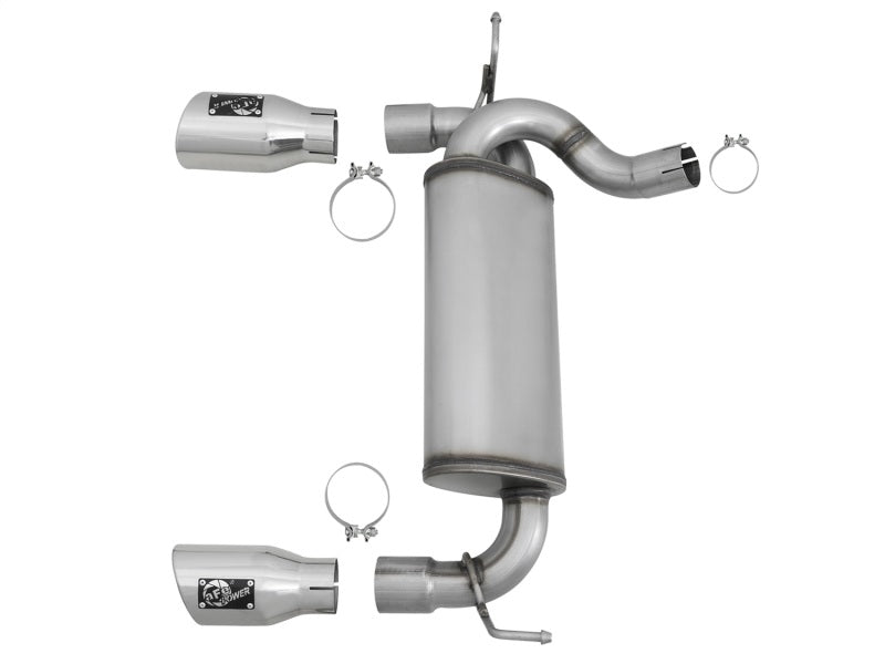 aFe Rebel Series 2.5" Axle-Back Exhaust System Polished Tips (REAR): Jeep Wrangler JK 2007-2018 3.8/3.6L