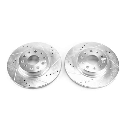 Power Stop 2018-2025 Jeep Wrangler Front Evolution Drilled & Slotted Rotors | Jeep Wrangler JL (AR8387XPR)