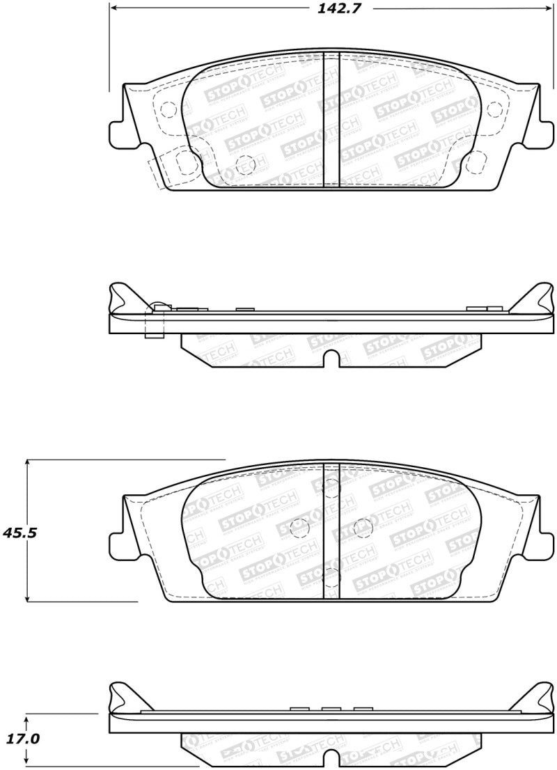 Stoptech Street Brake Pads | Chevrolet Silverado 1500/ GMC Sierra 1500 (19-26) (308.1707)