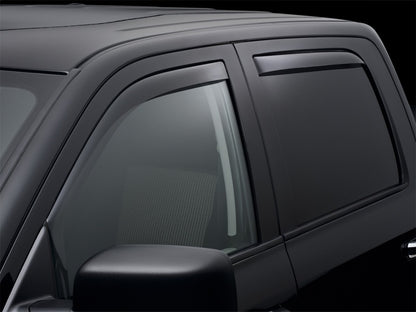 WeatherTech Side Window Deflectors (4PC): Dodge Ram Crew Cab 1500 / 2500 / 3500 (02-18) - Dark Smoke