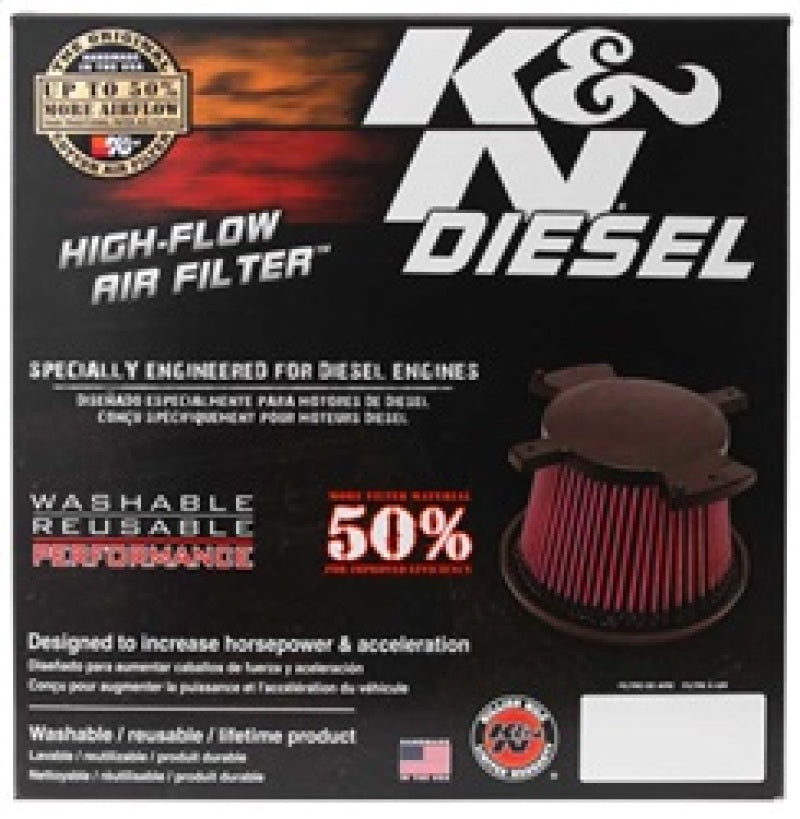 K&N Drop-In Air Filter: Dodge Ram 2500 & 3500 6.7L Diesel 2011-2012