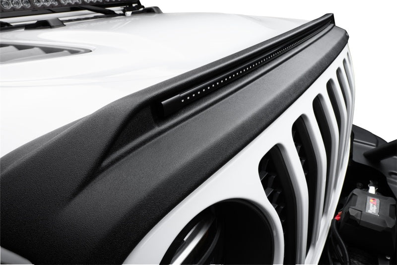 Husky Liners Aeroskin Lightshield PRO Hood Protector w/ Amber LED: Dodge Ram 1500 (02-18) - Black