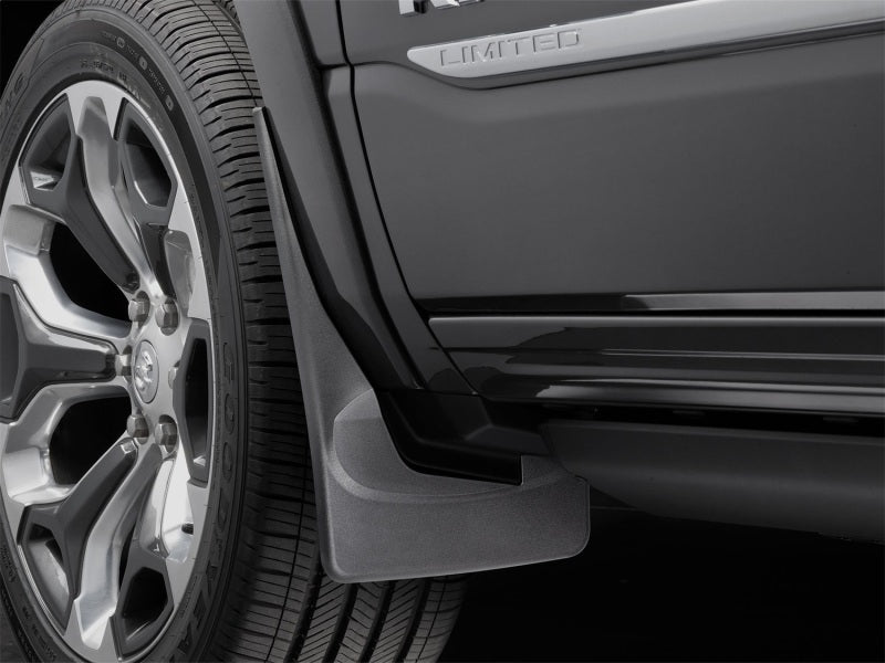WeatherTech Front MudFlaps (2PC, Black): Ram 1500 2019 - 2025 (w/ Fender Flares)