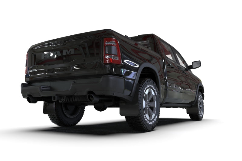 Rally Armor Black UR Mud Flap: Ram 1500 2019-2024 w/ Metallic Black Logo