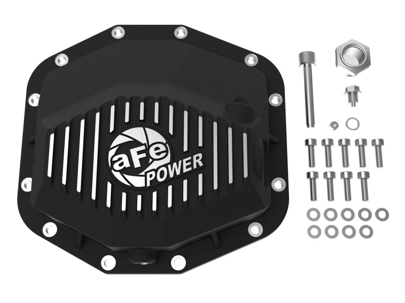 AFE Pro Series Rear Differential Cover (Black w/Machined Fins): Ram 6.2L 1500 TRX 2021 - 2024