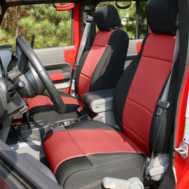 Rugged Ridge Seat Cover Kit Black/Red | Jeep Wrangler JK (07-18) / JL (18-25) (13296.53)