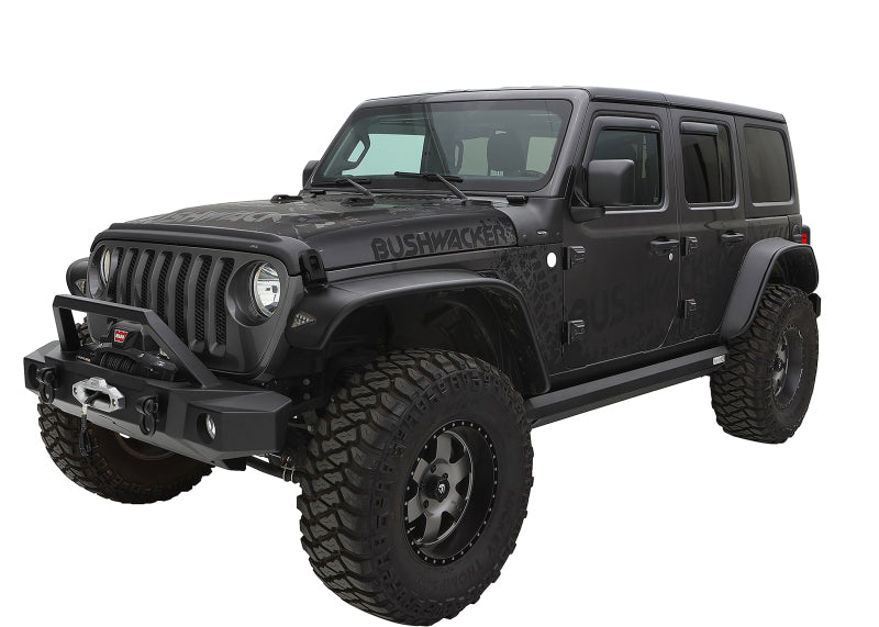 Bushwacker Flat Style Fender Flares 4pc (REAR): Jeep Wrangler (2018-24) / Gladiator 2020 - Black