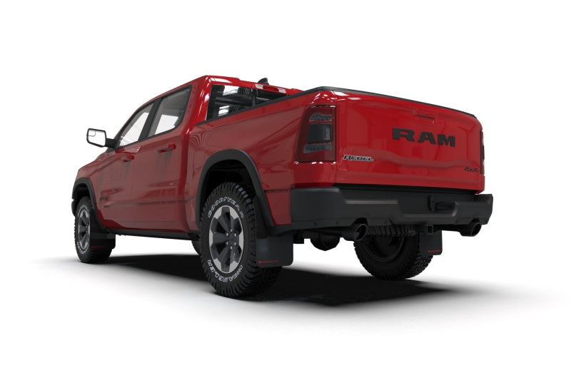 Rally Armor Black UR Mud Flap: Ram 1500 2019-2024 w/ Metallic Black Logo