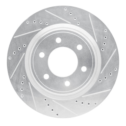 R1 21-25 Ford F-150 RWD Front Right Drilled & Slotted Silver Brake Rotor | Ford F-150 (21-25) (631-54287R)