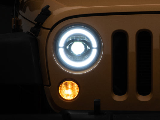 Raxiom Axial Series LED Headlights (FRONT) w/ Black Housing: Jeep Wrangler (07-18)