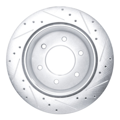 R1 Concepts 19-25 Ford Ranger / Bronco Rear Drilled & Slotted Silver Brake Rotor | Ford Ranger / Bronco (19-26) (631-54276L)