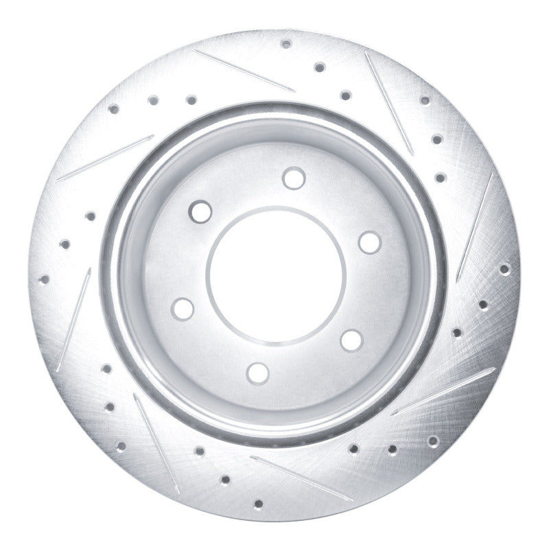 R1 Concepts 19-25 Ford Ranger / Bronco Rear Drilled & Slotted Silver Brake Rotor | Ford Ranger / Bronco (19-26) (631-54276L)