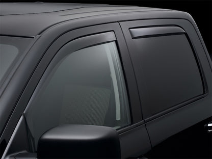 WeatherTech Side Window Deflectors (4PC): Dodge Ram Crew Cab 1500 / 2500 / 3500 (02-18) - Dark Smoke