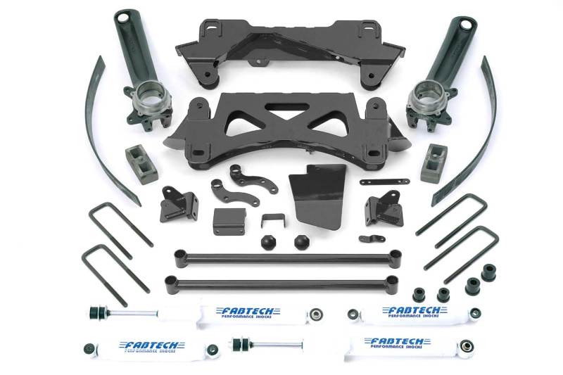 Fabtech 6in Perf Suspension w/ Shocks & D&S Knuckles | Tacoma 95.5-04 6 Cyl 6 Lug (K7002)