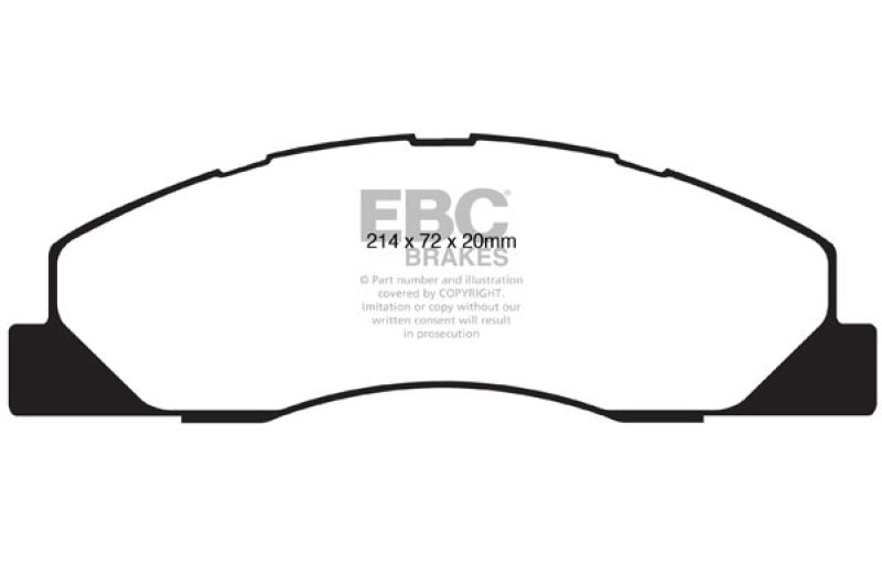 EBC Yellowstuff Front Brake Pads: Dodge Ram 5.7L Hemi 2500 2009 - 2010 (2WD/4WD)