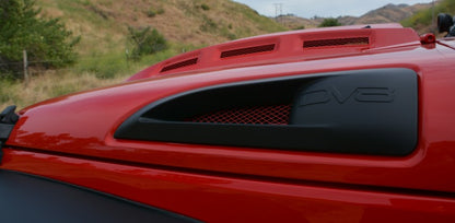 DV8 Offroad Metal Heat Dispersion Hood: Jeep Wrangler JK 2007-2018 w/ Primer Black