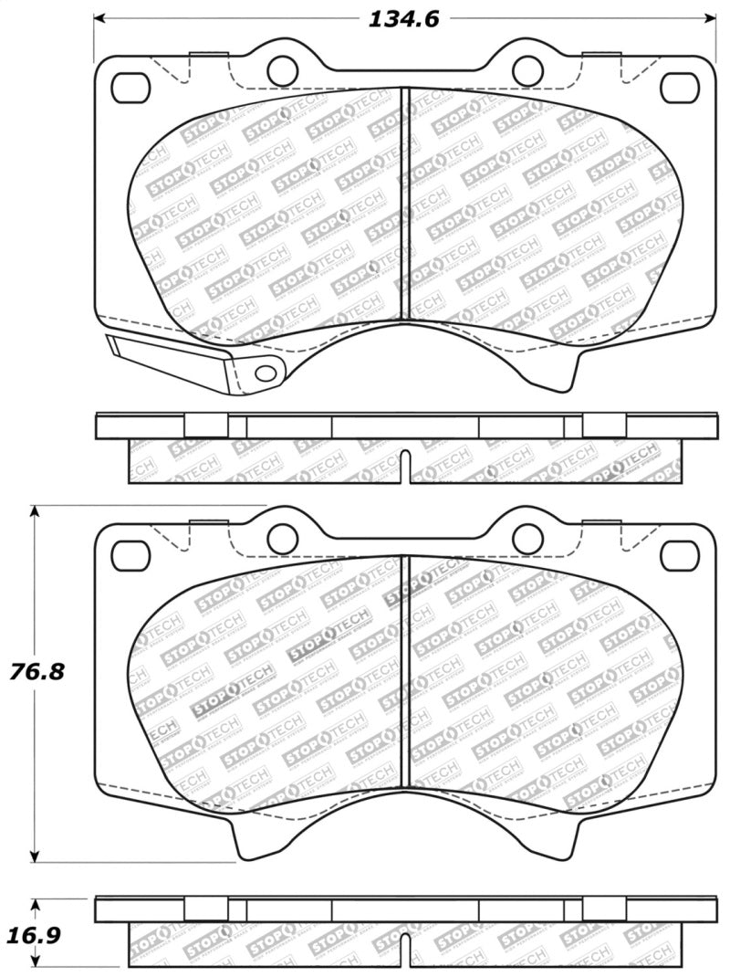StopTech Performance Front Brake Pads | Lexus GX 470 (03-09) (309.0976)