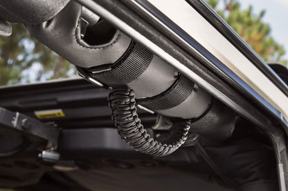 Rugged Ridge Paracord Grab Handles Pair - Black/Black