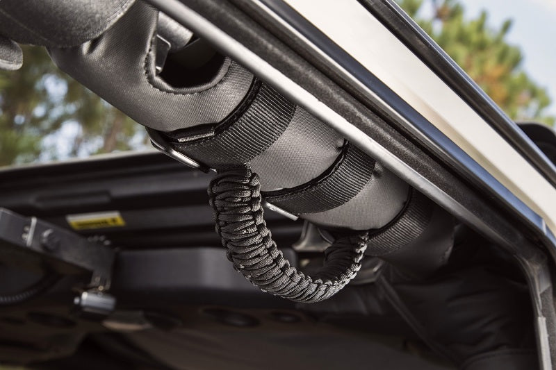 Rugged Ridge Paracord Grab Handles Pair - Black/Black