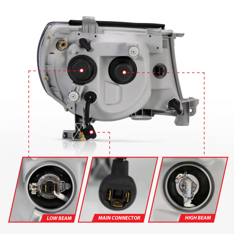 ANZO Projector Headlight Set w/ Halo Black | Toyota Tacoma (05-11) (121282)