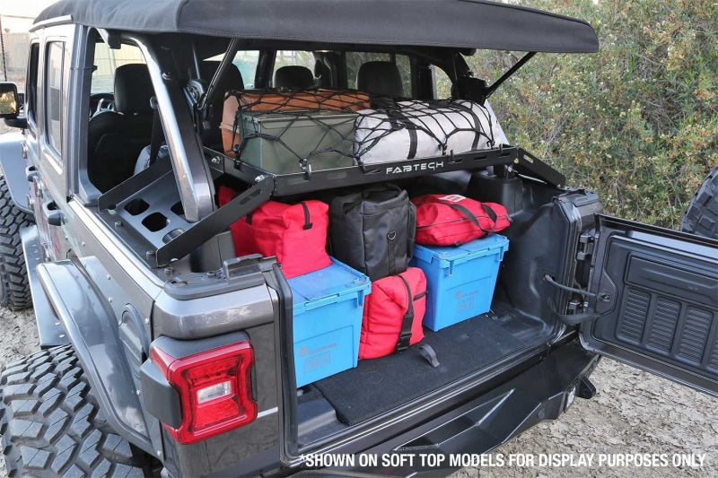 Fabtech Interior Cargo Rack: Jeep Wrangler 2018-2024