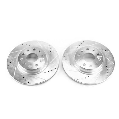 Power Stop 2018-2025 Jeep Wrangler Front Evolution Drilled & Slotted Rotors | Jeep Wrangler JL (AR8387XPR)