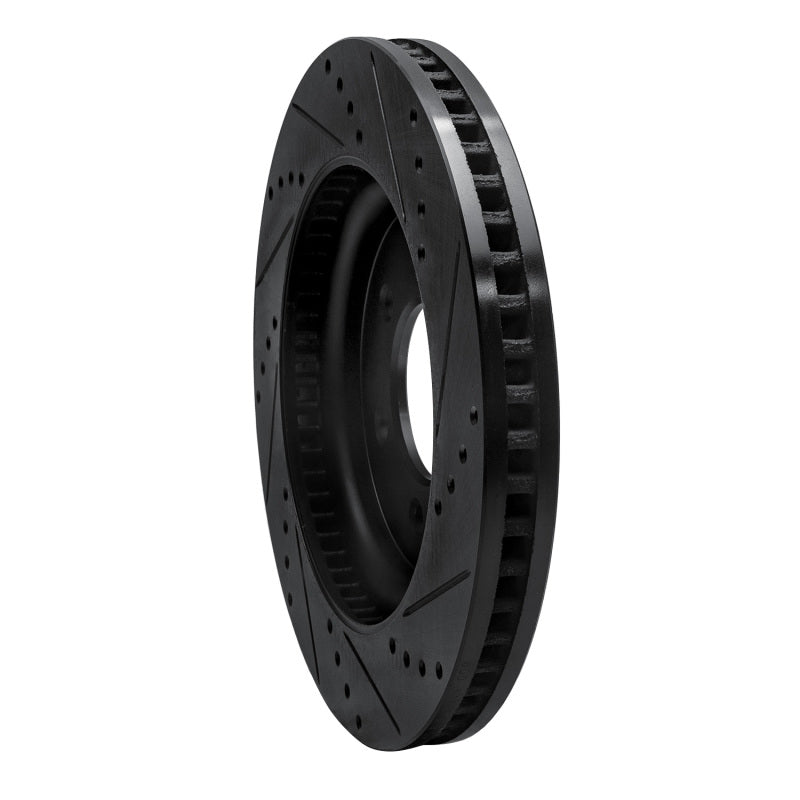 R1 Front Left Drilled & Slotted Black Brake Rotor | Ford Bronco (21-26) (ECB-54287L)
