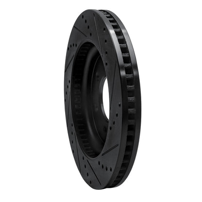 R1 Front Left Drilled & Slotted Black Brake Rotor | Ford Bronco (21-26) (ECB-54287L)