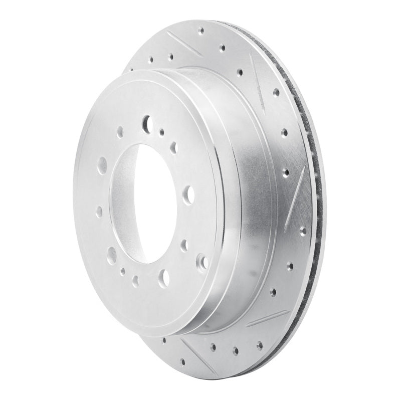 R1 17-21 Toyota Land Cruiser Rear Right Drilled & Slotted Silver Brake Rotor | Toyota Tundra (07-09 / 10-13 / 14-18 / 19-21) (EDZ-76137R)