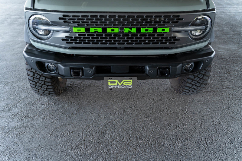 DV8 Offroad Capable Bumper Front License Plate Mount | Ford Bronco (21-26) (LPBR-04)