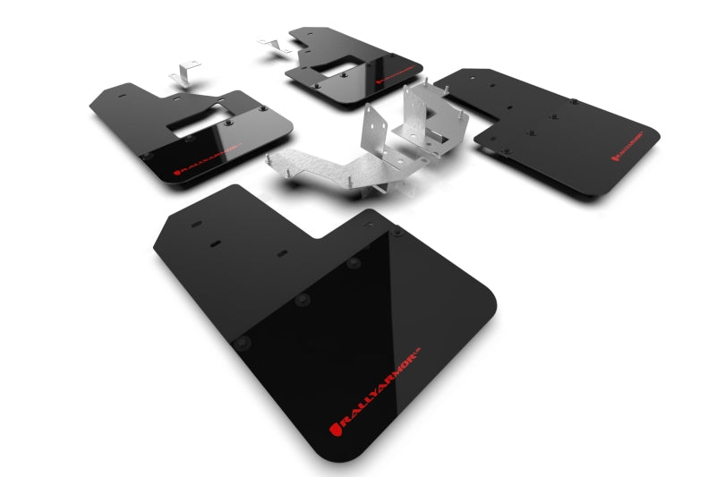 Rally Armor 21-25 Ford Bronco Black Mud Flap w/ Red Logo | Ford Bronco (21-26) (MF85-RB-PL-RD)