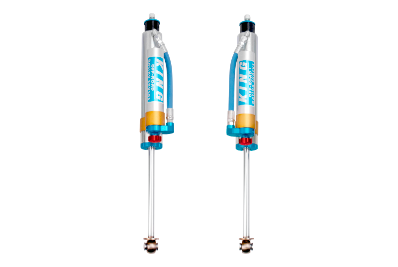 King Shocks Front 2.5 Dia Piggy Hose Reservoir Shock w/ Adjuster (FRONT): Jeep Wrangler (07-18)
