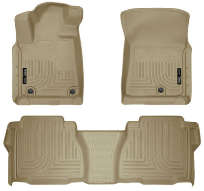 Husky Liners WeatherBeater Combo Tan Floor Liners | Toyota Tundra 12+ Double/CrewMax (98583)