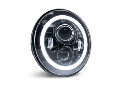 DV8 Offroad LED Projector Headlights: Jeep Wrangler JK 2007-2018 w/ Angel Eyes