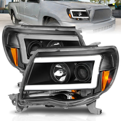 ANZO Projector Headlight Set w/ C Light Bar | Toyota Tacoma (05-11) (111517)