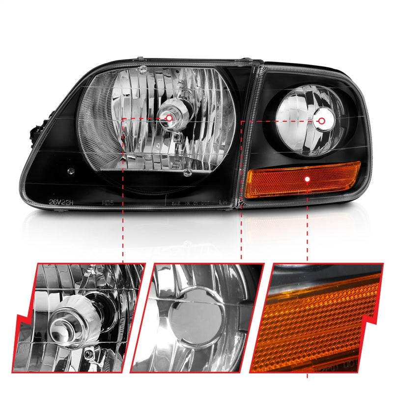 ANZO Crystal Headlight Set w/ LED Parking Light | Ford F150 (97-03) (111460)